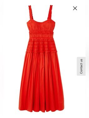 Dôen Marianne Organic Cotton
Poplin Midi Dress Red size XS